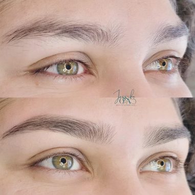 diseño y depilación de cejas con hilo